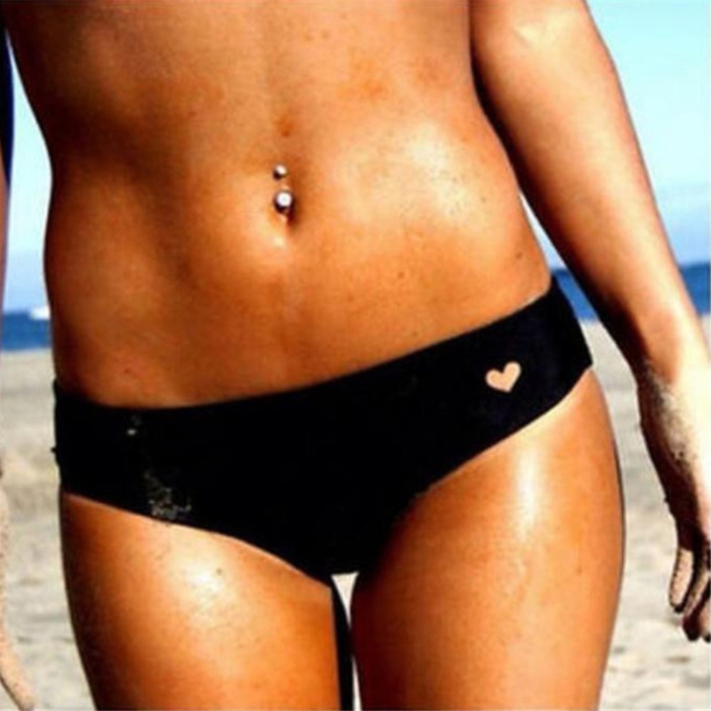 Set of four Heart Accent Bikini Bottoms